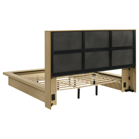 Eddy California King Bookcase Headboard Platform Bed Light Oak