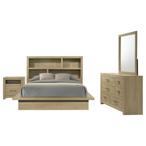 Eddy 4-piece Queen Bedroom Set Light Oak