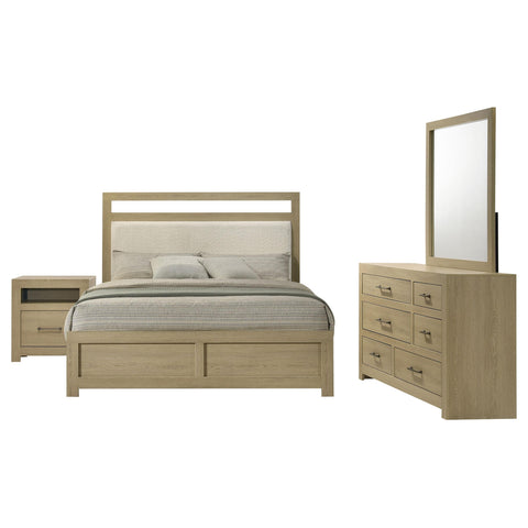 Eddy 4-piece Eastern King Bedroom Set Light Oak
