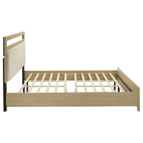 Eddy Eastern King Panel Headboard Platform Bed Light Oak