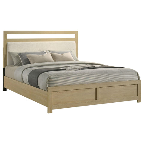 Eddy California King Panel Headboard Platform Bed Light Oak