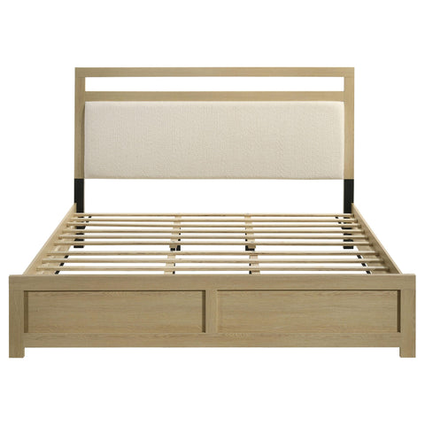 Eddy California King Panel Headboard Platform Bed Light Oak
