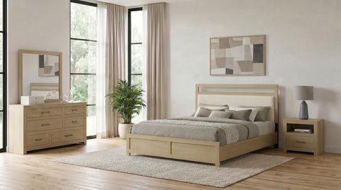Eddy 4-piece Queen Bedroom Set Light Oak