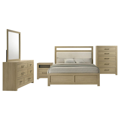 Eddy 5-piece Queen Bedroom Set Light Oak