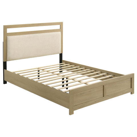 Eddy Queen Panel Headboard Platform Bed Light Oak