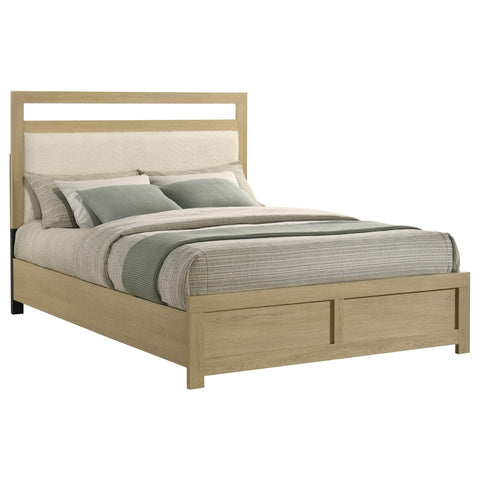 Eddy Queen Panel Headboard Platform Bed Light Oak