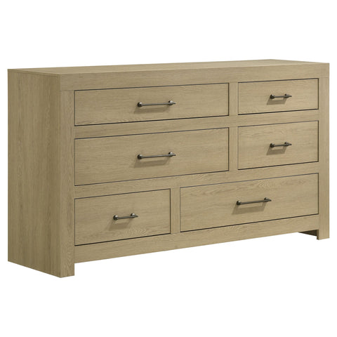 Eddy 6-drawer Bedroom Dresser Storage Cabinet Light Oak