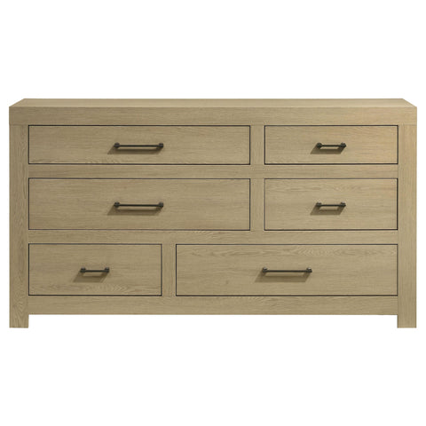 Eddy 6-drawer Bedroom Dresser Storage Cabinet Light Oak