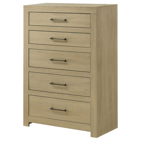 Eddy 5-drawer Bedroom Chest of Drawers Light Oak
