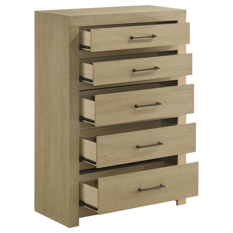 Eddy 5-drawer Bedroom Chest of Drawers Light Oak