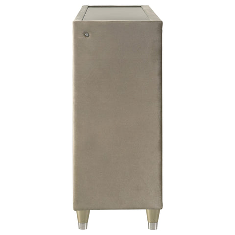 Deiter 8-drawer LED Bedroom Dresser Cabinet Ivory and Camel