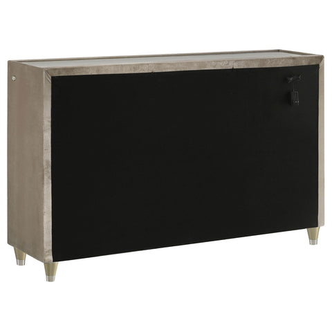 Deiter 8-drawer LED Bedroom Dresser Cabinet Ivory and Camel