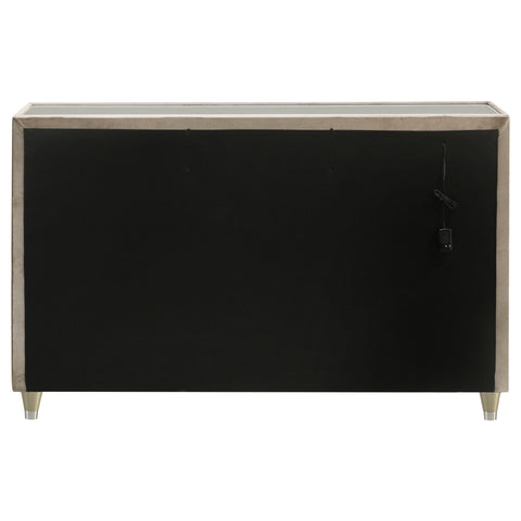 Deiter 8-drawer LED Bedroom Dresser Cabinet Ivory and Camel