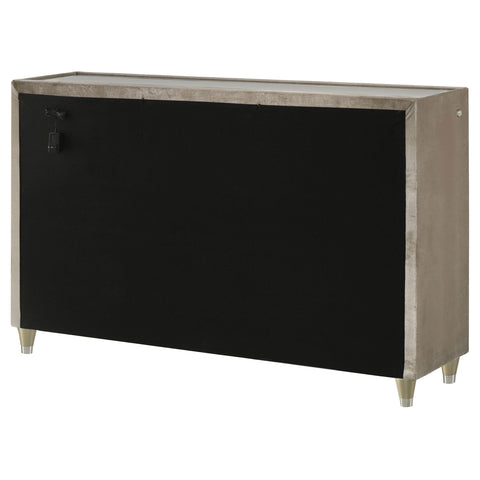 Deiter 8-drawer LED Bedroom Dresser Cabinet Ivory and Camel