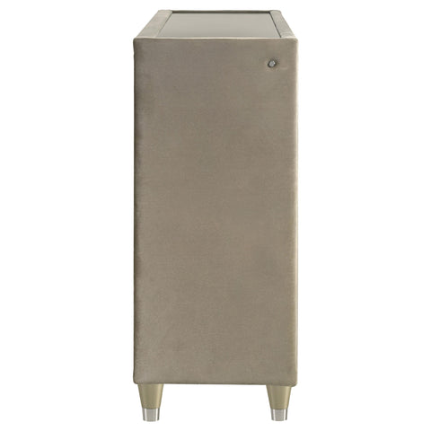 Deiter 8-drawer LED Bedroom Dresser Cabinet Ivory and Camel