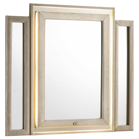 Deiter LED Dresser Mirror Ivory and Camel
