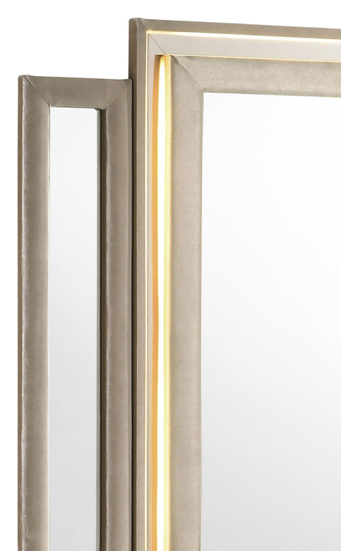 Deiter LED Dresser Mirror Ivory and Camel