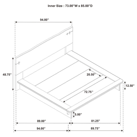 Carey California King Platform Bed