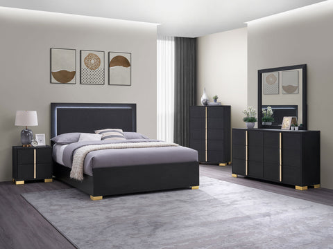 Pamela 5-piece Full Bedroom Set BlackBlack