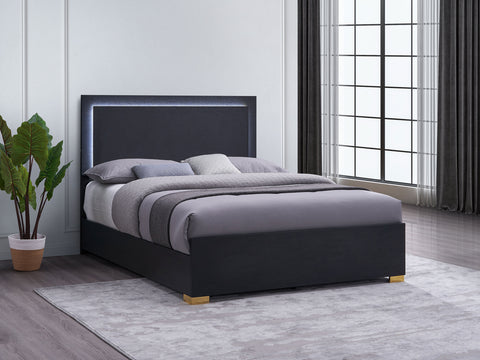 Pamela Wood Full LED Panel Bed BlackBlack