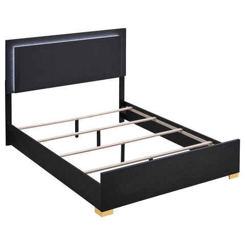 Pamela Wood Full LED Panel Bed BlackBlack