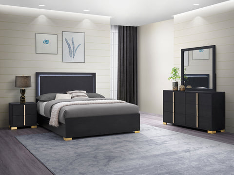 Pamela 4-piece Eastern King Bedroom Set BlackBlack