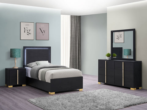 Pamela 4-piece Twin Bedroom Set BlackBlack