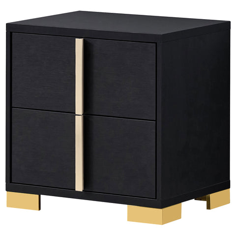 Pamela 2-drawer Nightstand BlackBlack