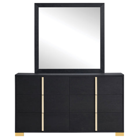 Pamela 6-drawer Dresser with Mirror BlackBlack