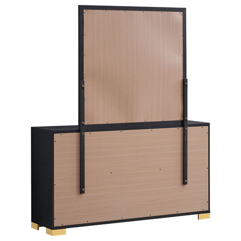 Pamela 6-drawer Dresser with Mirror BlackBlack