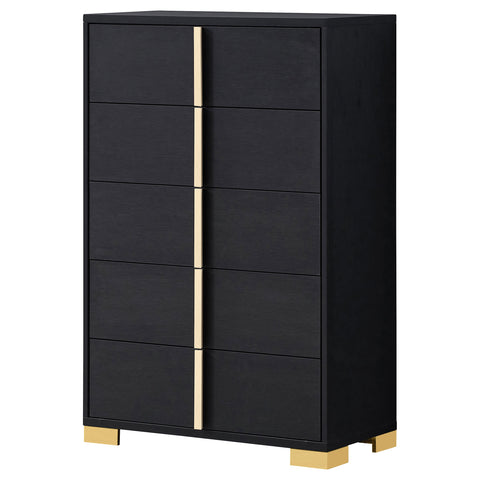 Pamela 5-drawer Bedroom Chest BlackBlack