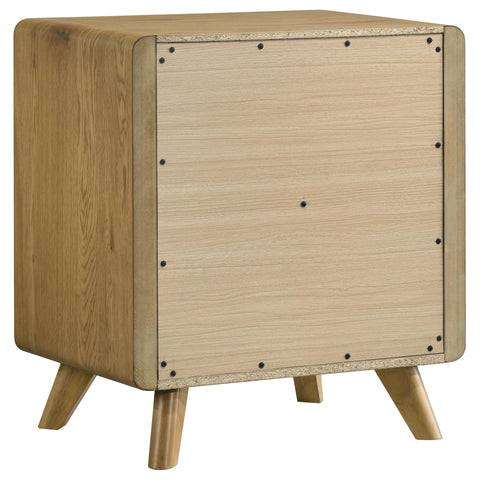 Sweeney Queen Upholstered 5-Piece Mid-Century Bedroom Set Light Oak