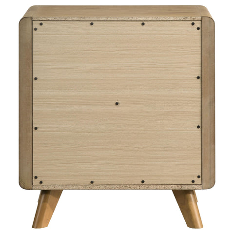 Sweeney Mid-Century 2-Drawer Rubberwood Nightstand Light Oak