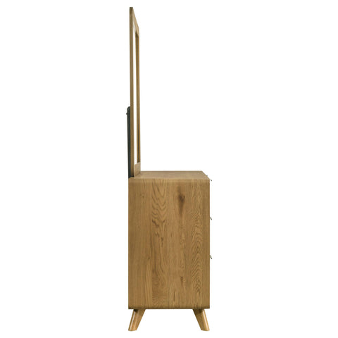 Sweeney Mid-Century 2-Piece 6-Drawer Dresser and Mirror Light Oak