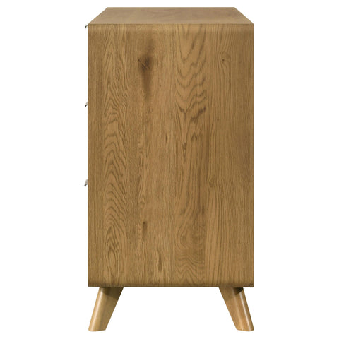 Sweeney Mid-Century 6-Drawer Rubberwood Dresser Light Oak