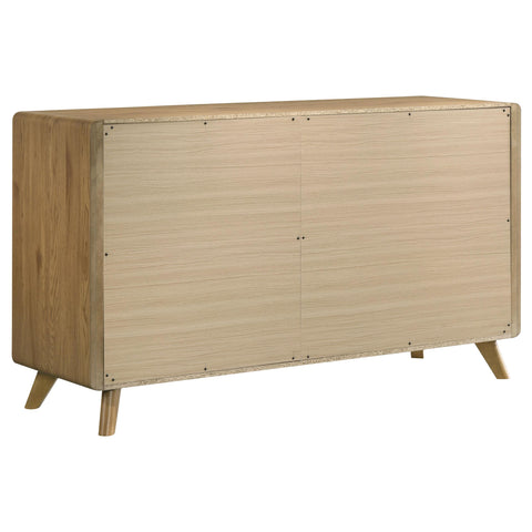 Sweeney Mid-Century 6-Drawer Rubberwood Dresser Light Oak