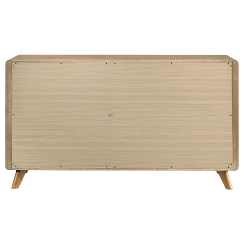 Sweeney Mid-Century 6-Drawer Rubberwood Dresser Light Oak