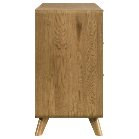 Sweeney Mid-Century 6-Drawer Rubberwood Dresser Light Oak