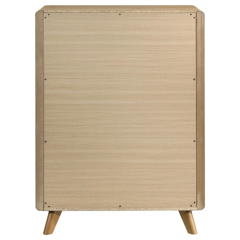 Sweeney Mid-Century 5-Drawer Rubberwood Chest Light Oak