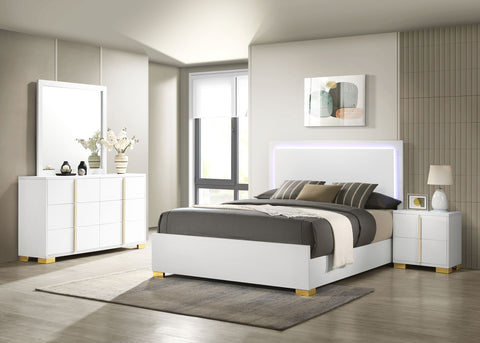 Pamela 4-piece Eastern King Bedroom Set WhiteWhite