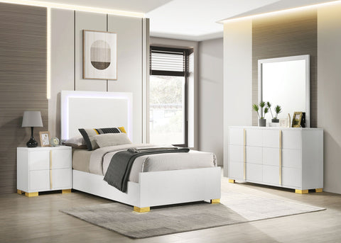 Pamela 4-piece Twin Bedroom Set WhiteWhite