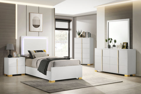 Pamela 5-piece Twin Bedroom Set WhiteWhite