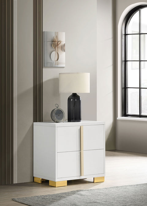 Pamela 2-drawer Nightstand WhiteWhite