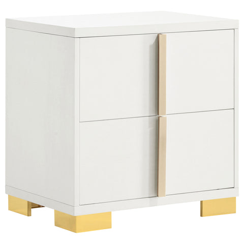 Pamela 2-drawer Nightstand WhiteWhite