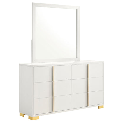 Pamela 6-drawer Dresser with Mirror WhiteWhite