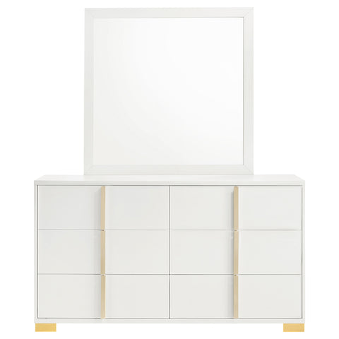 Pamela 6-drawer Dresser with Mirror WhiteWhite