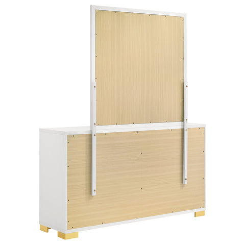 Pamela 6-drawer Dresser with Mirror WhiteWhite