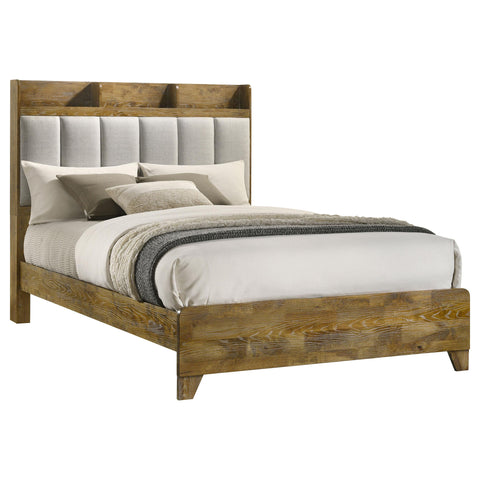 Lindenton 57-inch Queen Bookcase Panel Bed Medium Oak