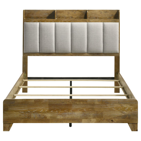 Lindenton 57-inch Queen Bookcase Panel Bed Medium Oak