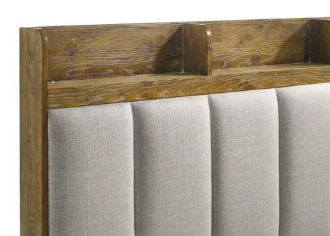 Lindenton 57-inch Queen Bookcase Panel Bed Medium Oak